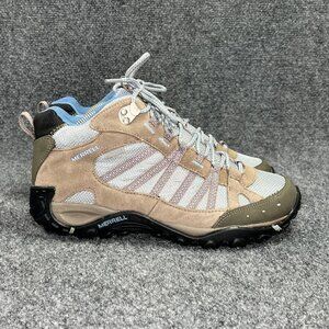 Merrell Yokota Mid Hiking Boots Women's Sz 9.5 Tan Suede Lace Outdoor Waterproof